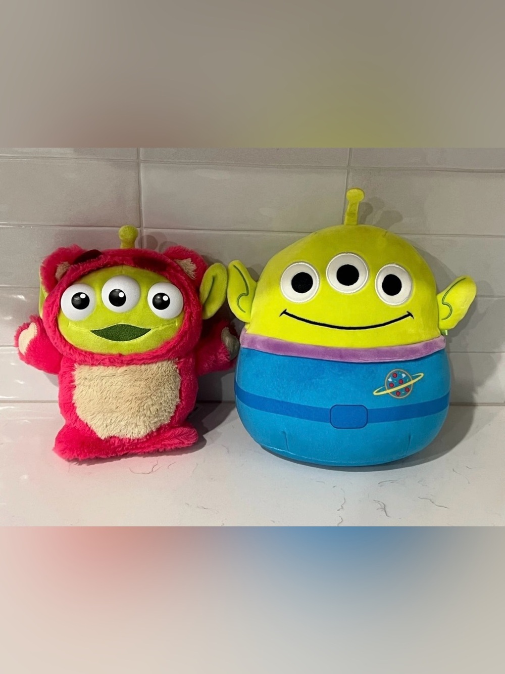 DISNEY Pixar TOY STORY Alien 10" Squishmallows & 8" Remix Lotzo Bear Plush Lot
